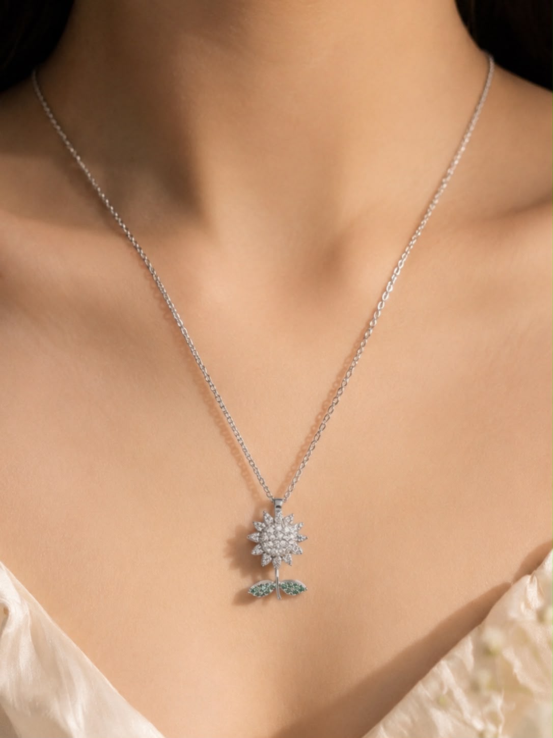 Sunflower Crystal Necklace
